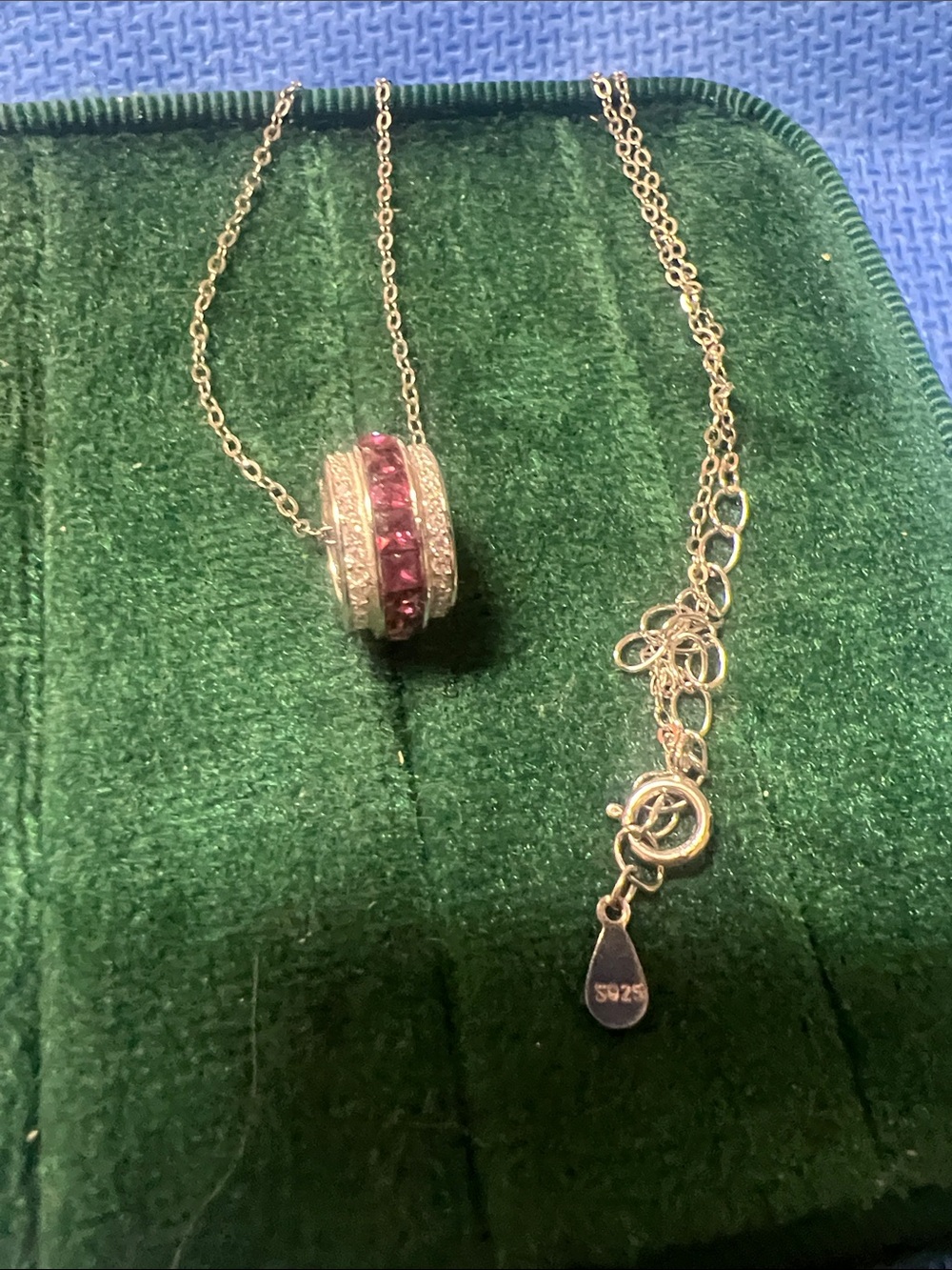 Sterling Silver purple garnet Pendant Necklace